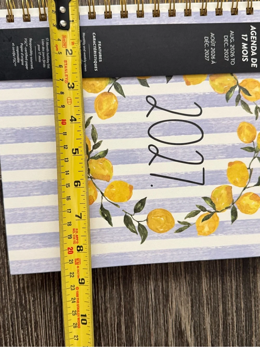 NWT Rae Dunn 17-Month Planner 2026-2027 Lemon Hard Cover Planner